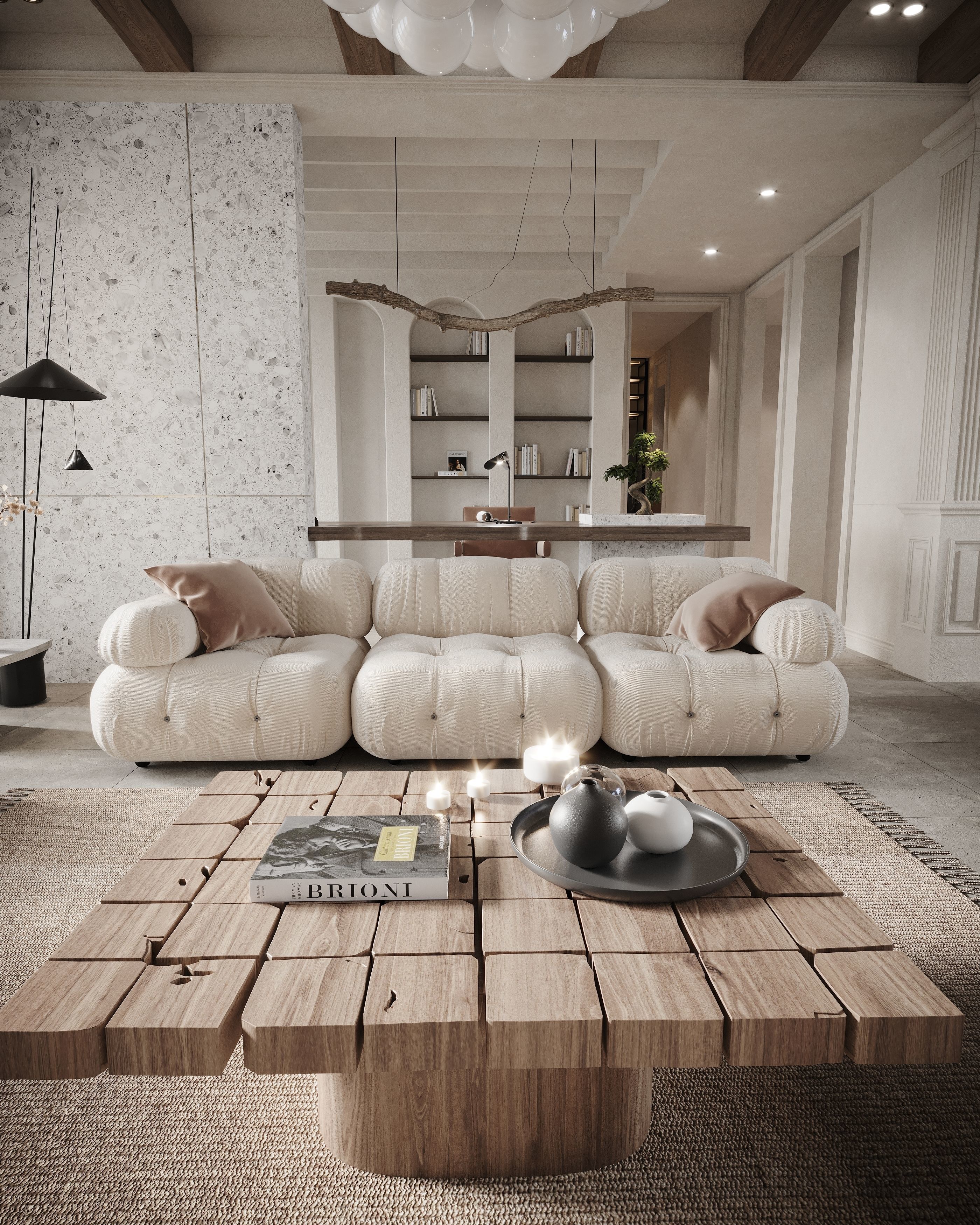 Corona Render Interior Scene Rustic Apartment  3D model_20