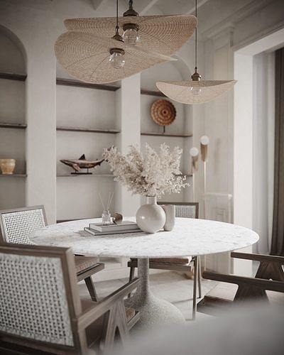 Corona Render Interior Scene Rustic-Bohemian Apartment  3D model 7