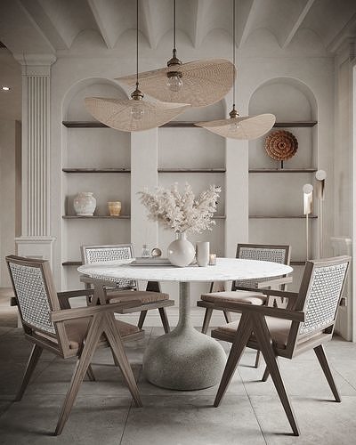 Corona Render Interior Scene Rustic-Bohemian Apartment  3D model 4