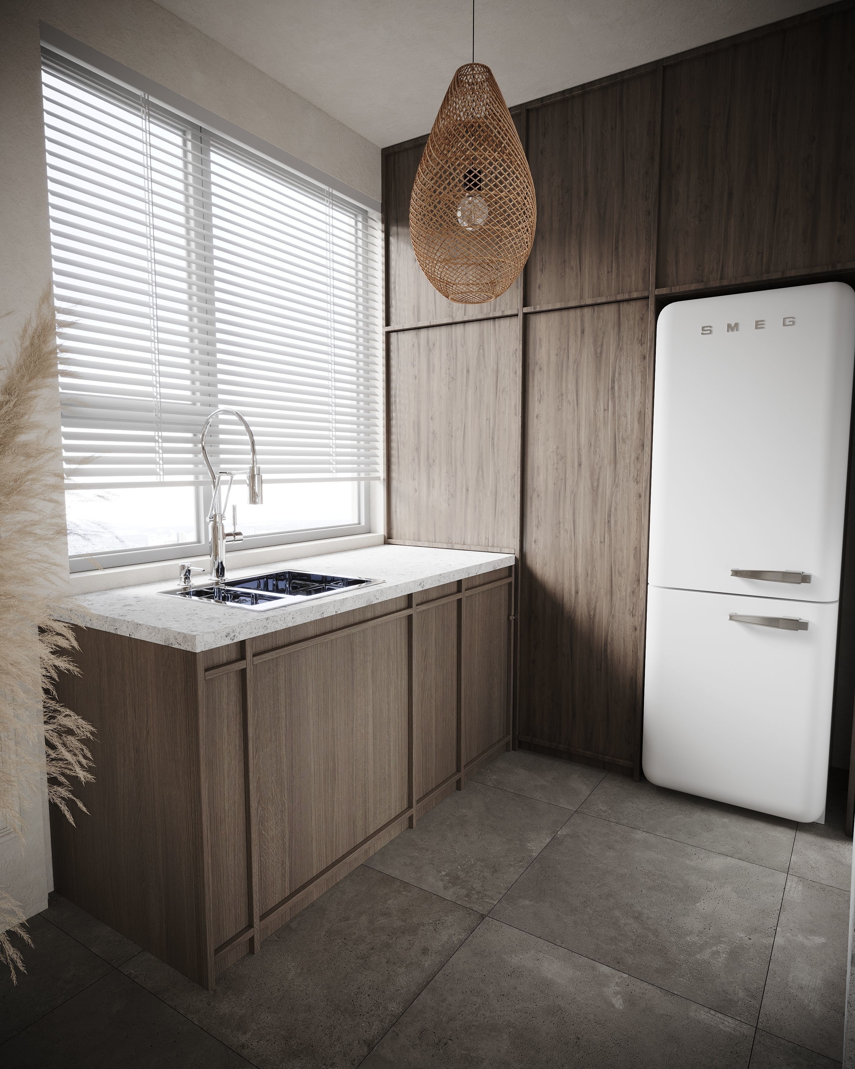 Corona Render Interior Scene Rustic Apartment  3D model_11