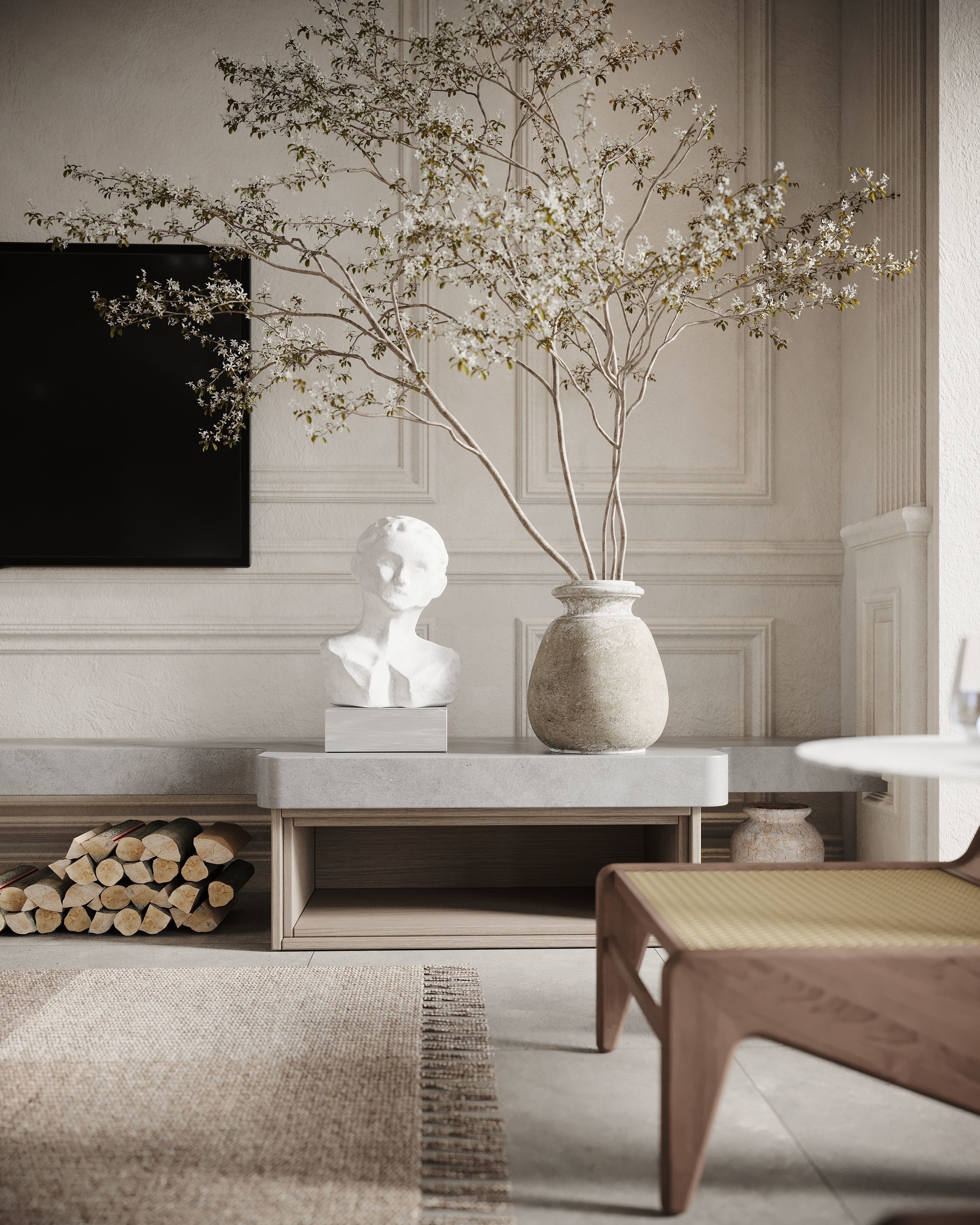 Corona Render Interior Scene Rustic Apartment  3D model_8