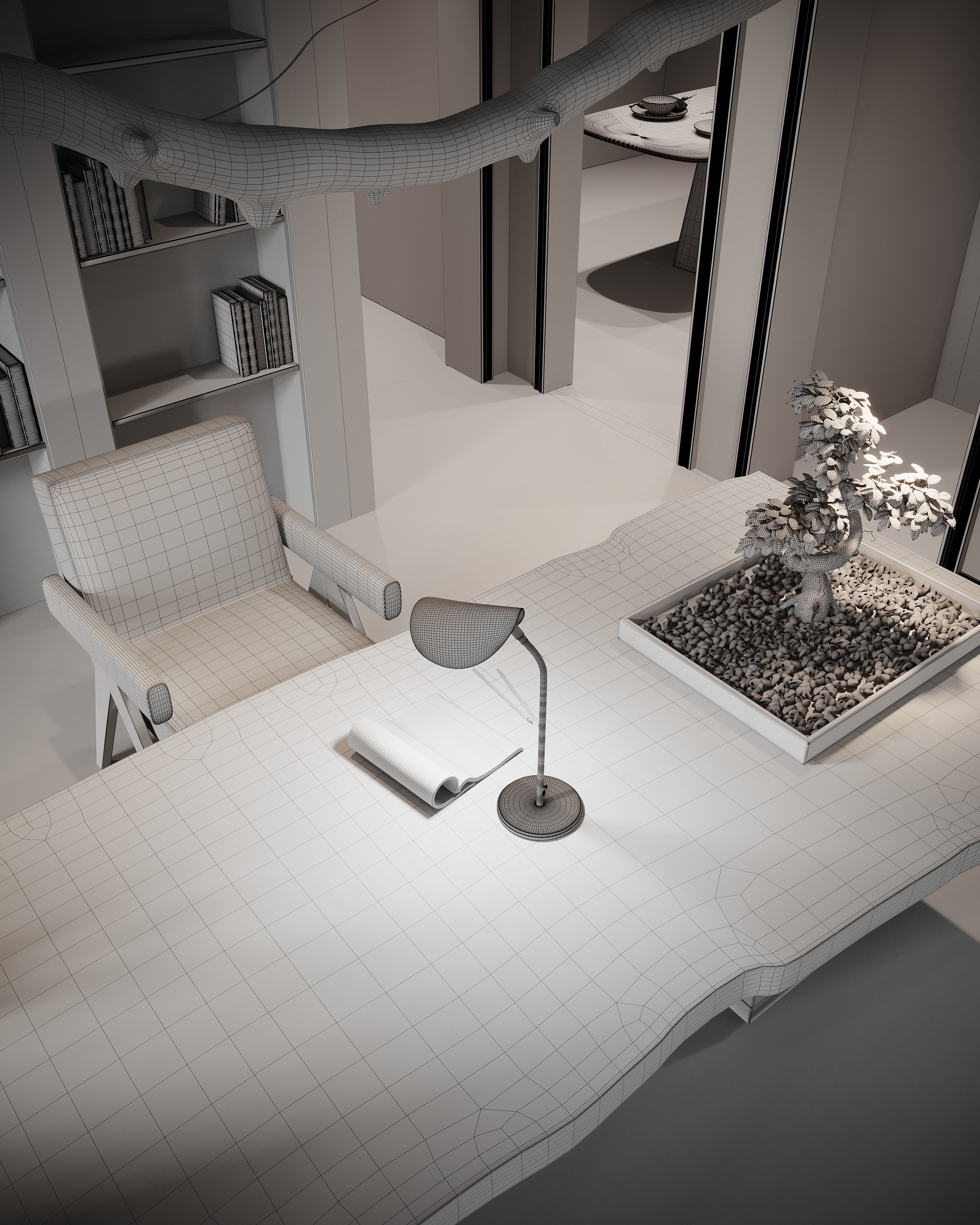 Corona Render Interior Scene Rustic Apartment  3D model_27