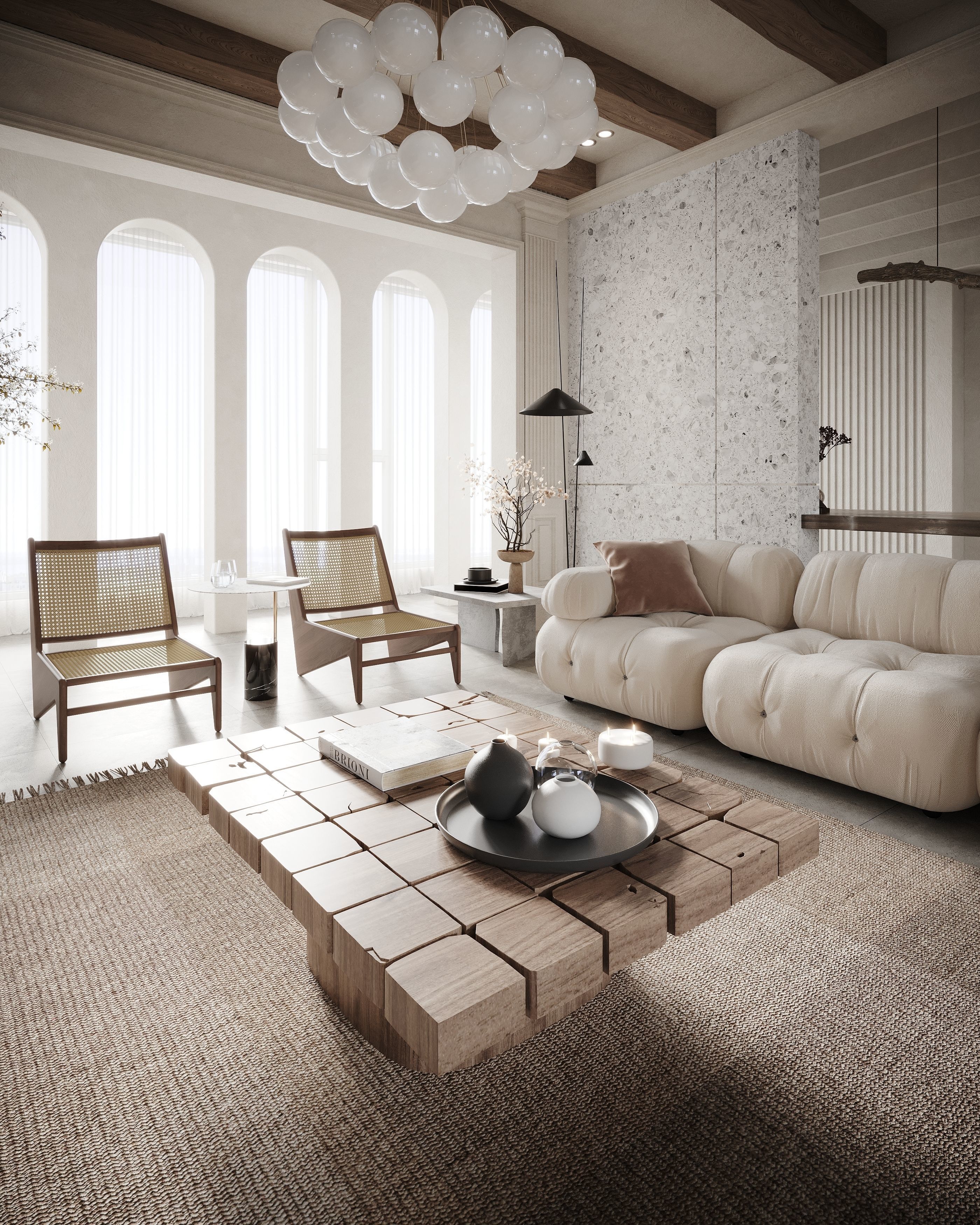 Corona Render Interior Scene Rustic Apartment  3D model_21