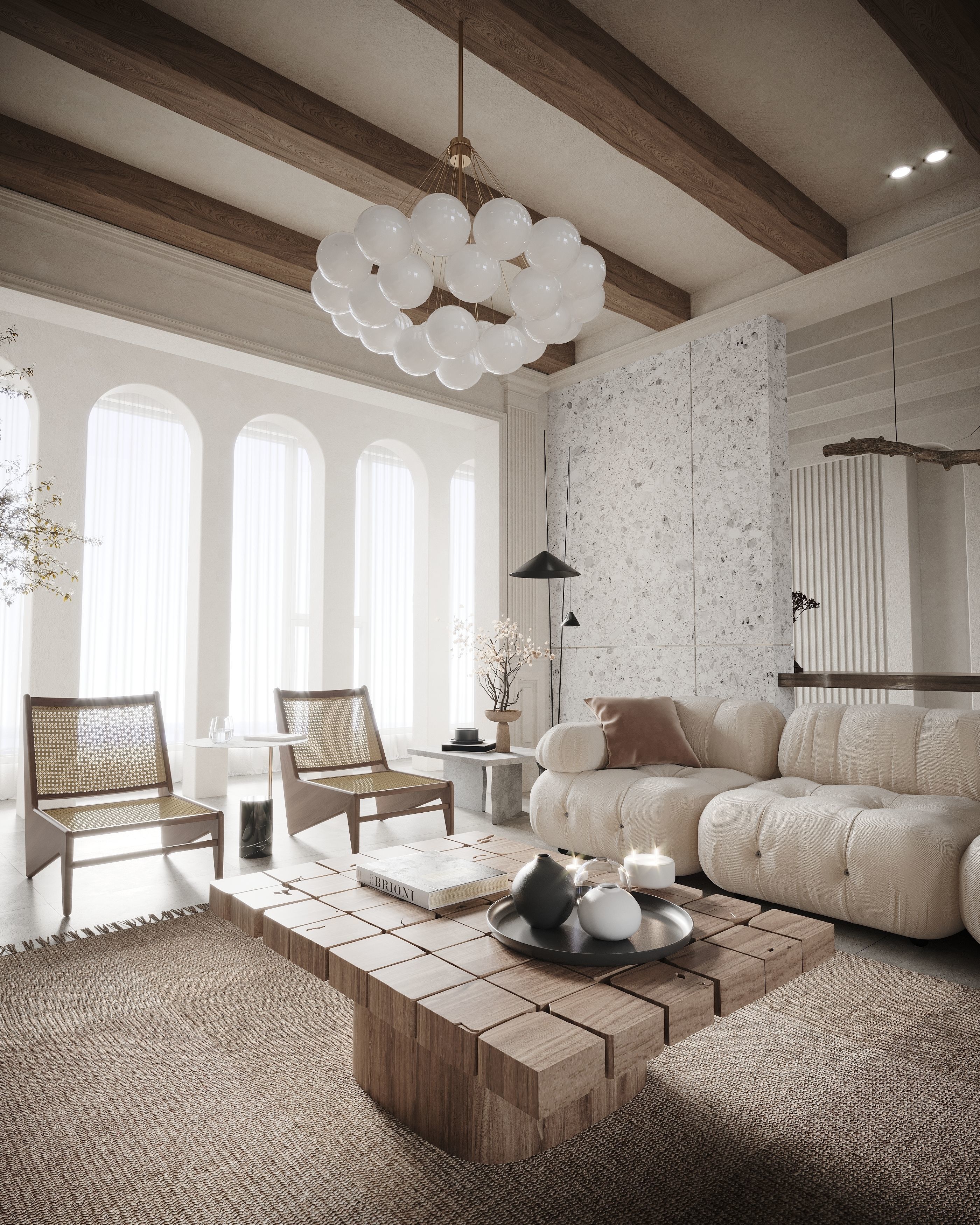 Corona Render Interior Scene Rustic Apartment  3D model_22