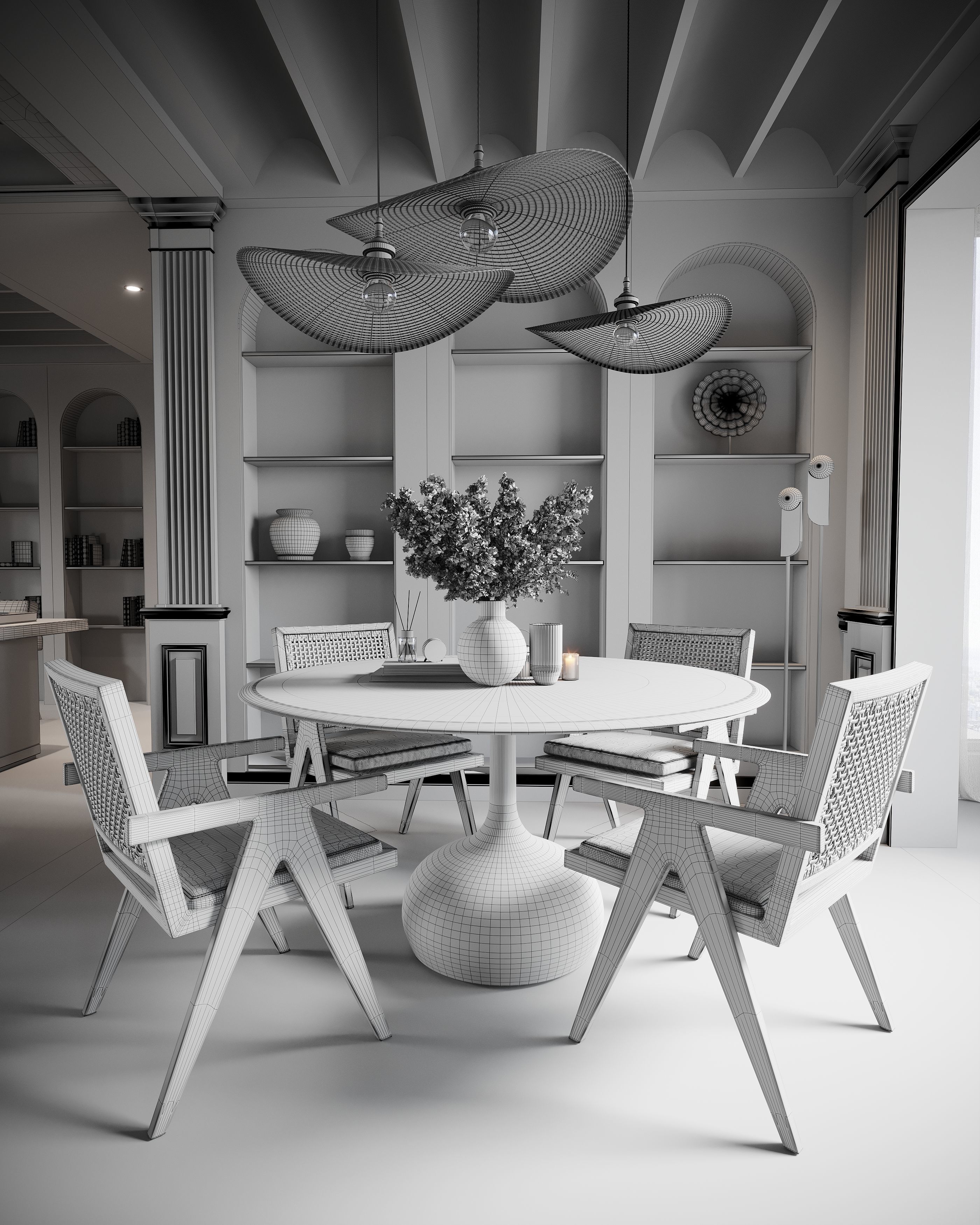 Corona Render Interior Scene Rustic Apartment  3D model_4