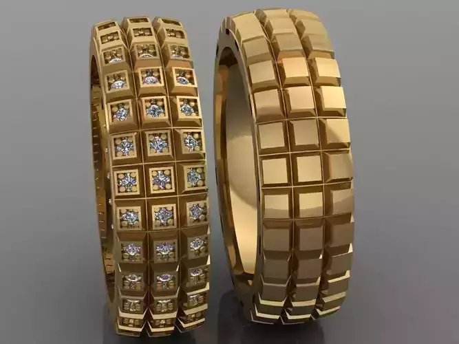 Ring 3D Print 3D print model 3D model two wedding rings