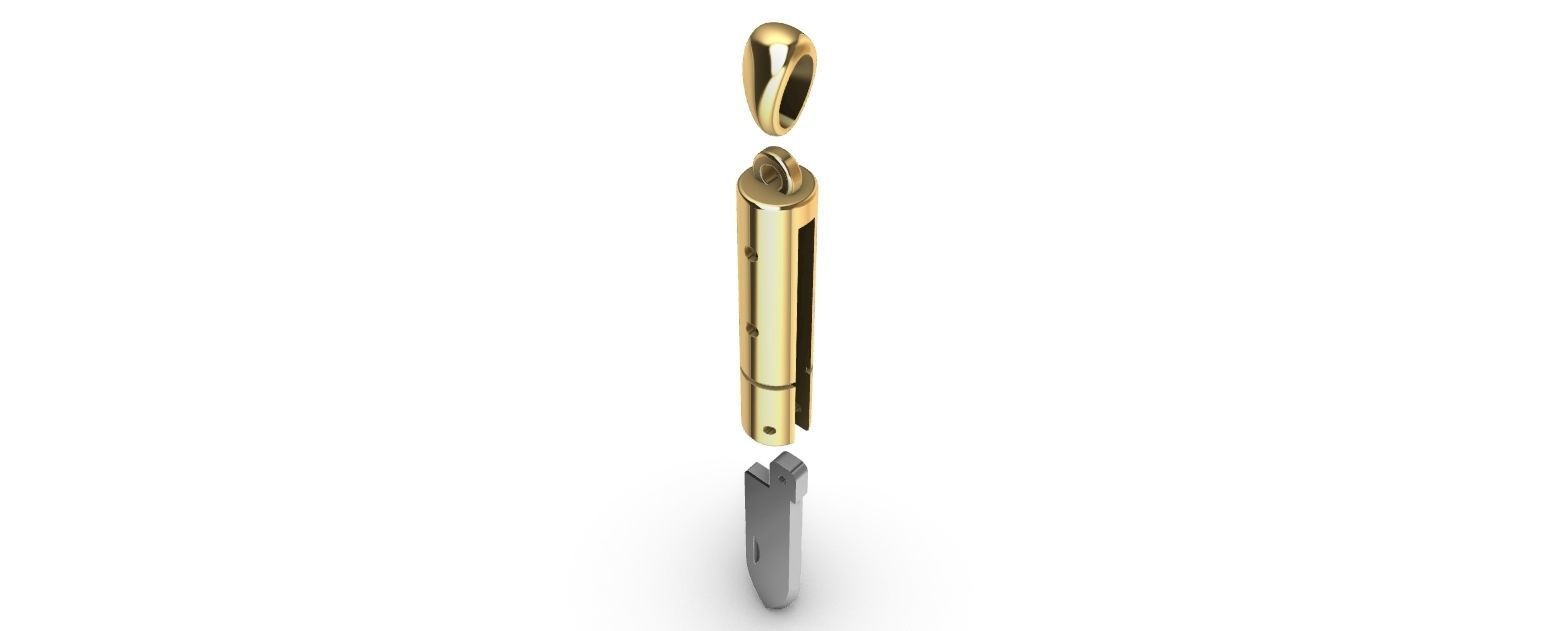 Switchblade Knife Pendant 3D print model_4