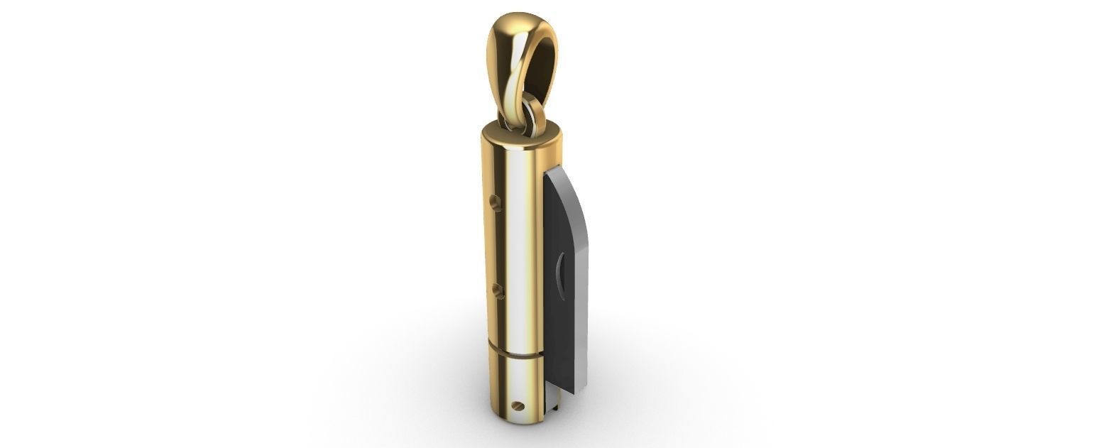 Switchblade Knife Pendant 3D print model_14
