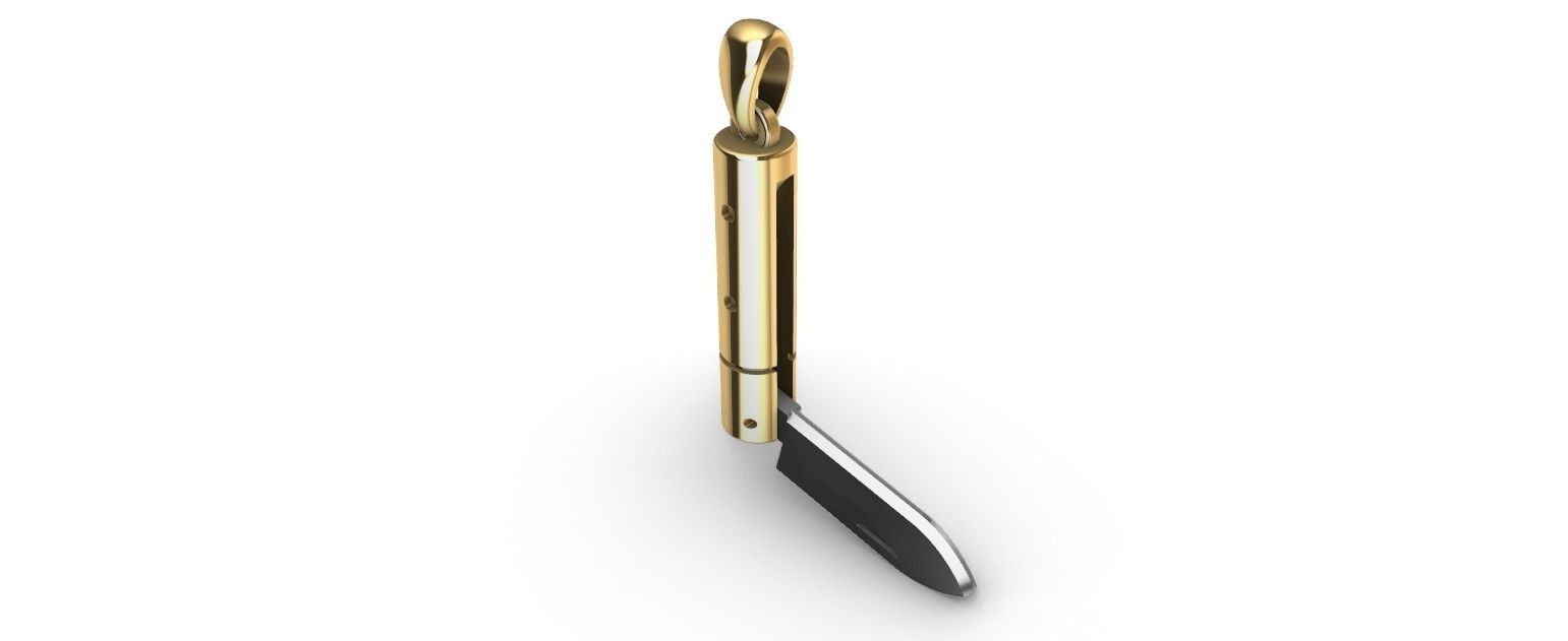 Switchblade Knife Pendant 3D print model_11
