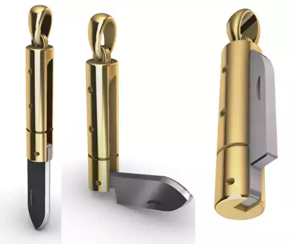 Switchblade Knife Pendant 3D print model