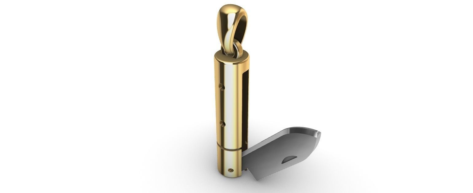 Switchblade Knife Pendant 3D print model_12