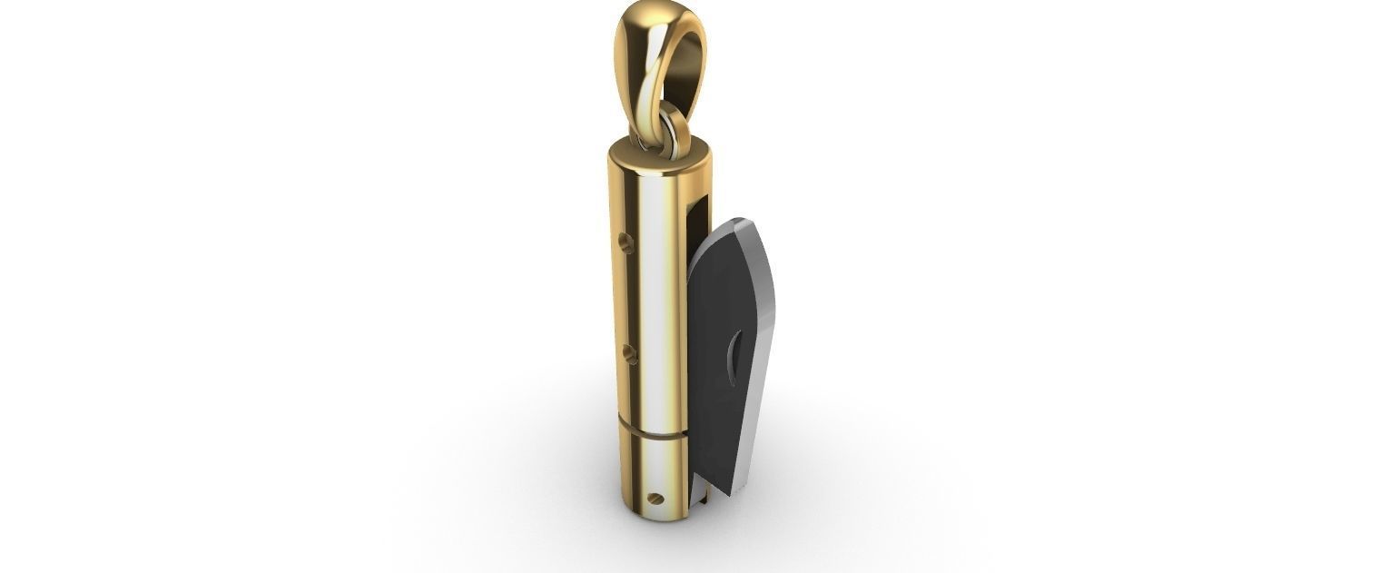 Switchblade Knife Pendant 3D print model_13