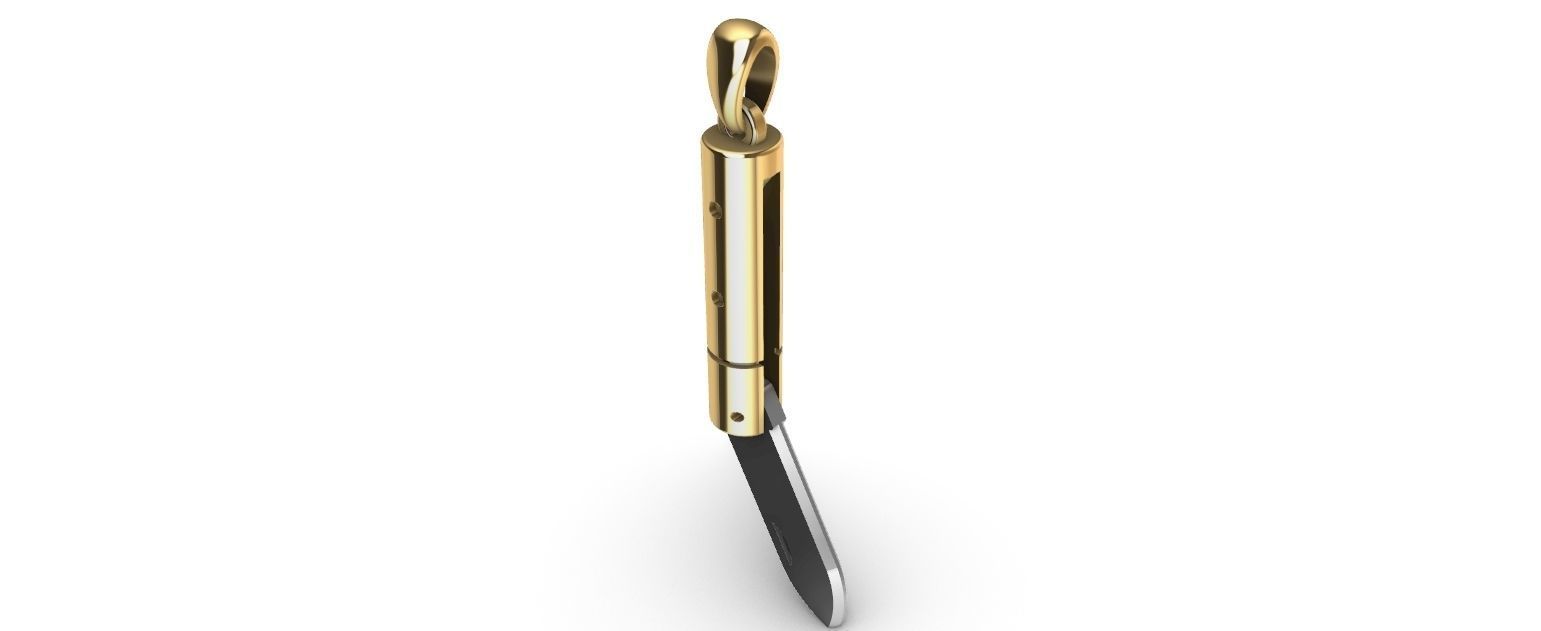 Switchblade Knife Pendant 3D print model_10