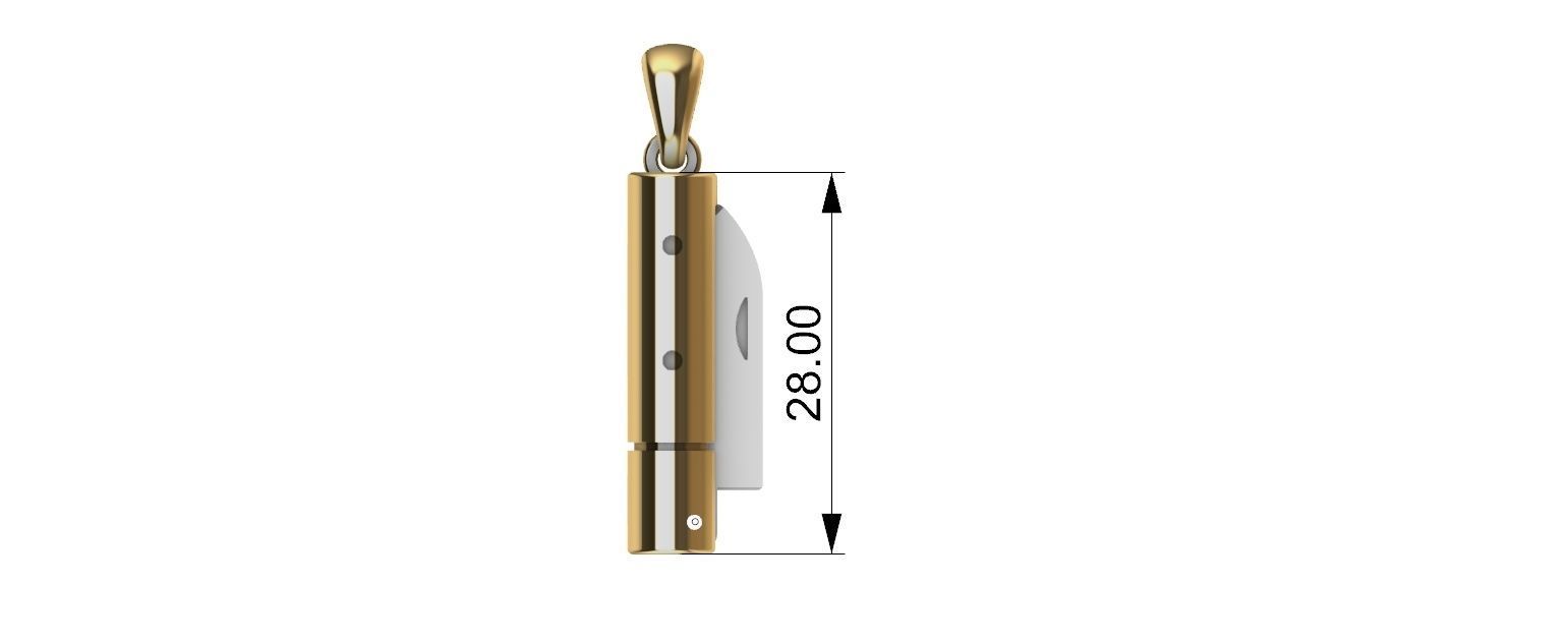 Switchblade Knife Pendant 3D print model_6