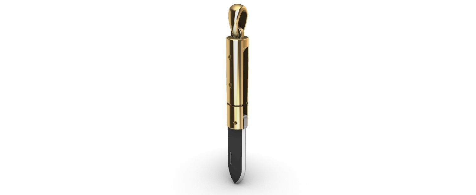 Switchblade Knife Pendant 3D print model_1