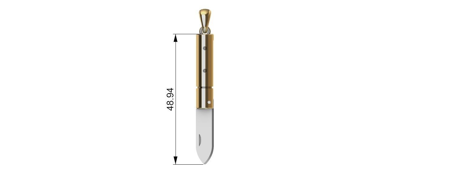 Switchblade Knife Pendant 3D print model_7