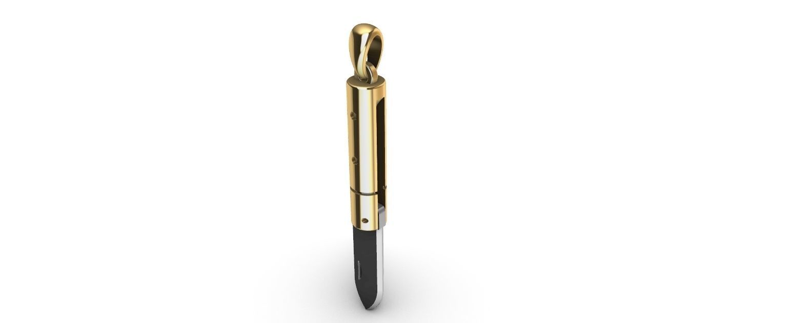 Switchblade Knife Pendant 3D print model_19
