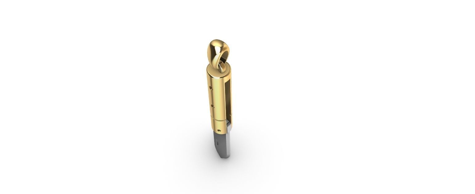 Switchblade Knife Pendant 3D print model_20