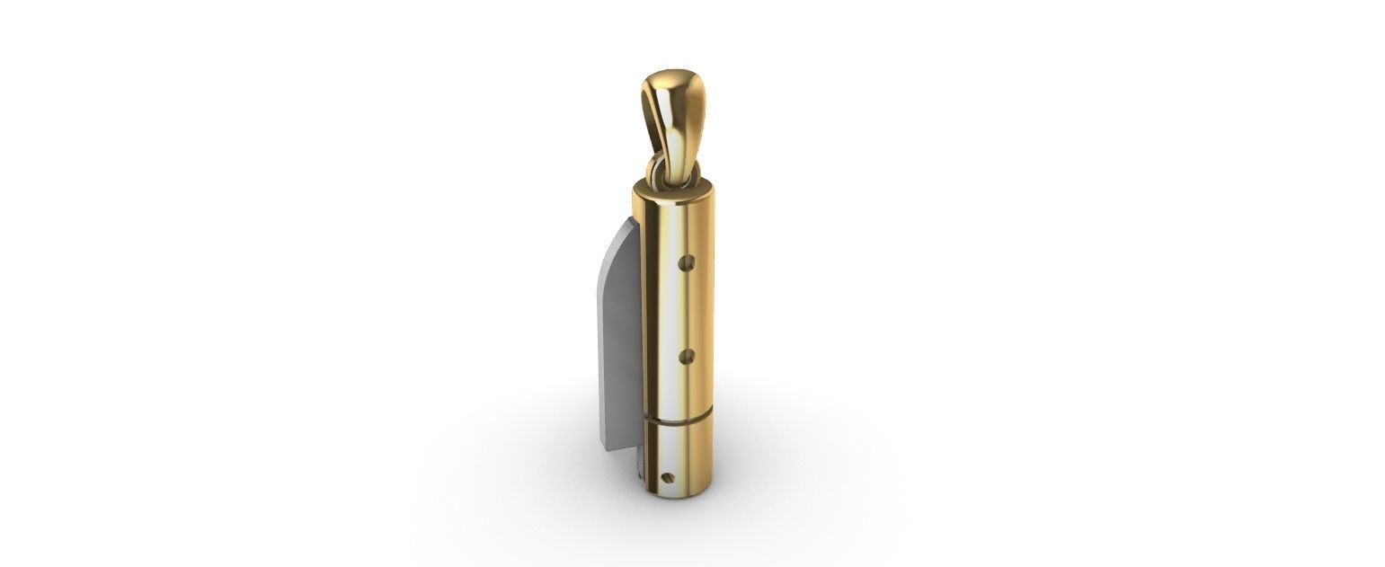 Switchblade Knife Pendant 3D print model_16