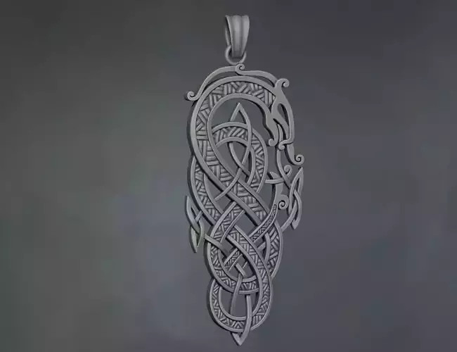 Celtic knot Dragon Pendant Jewelry 3D print model