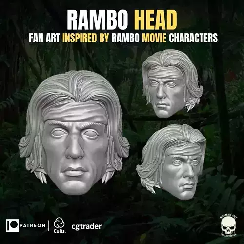 Rambo Head Fan Art for Action figures
