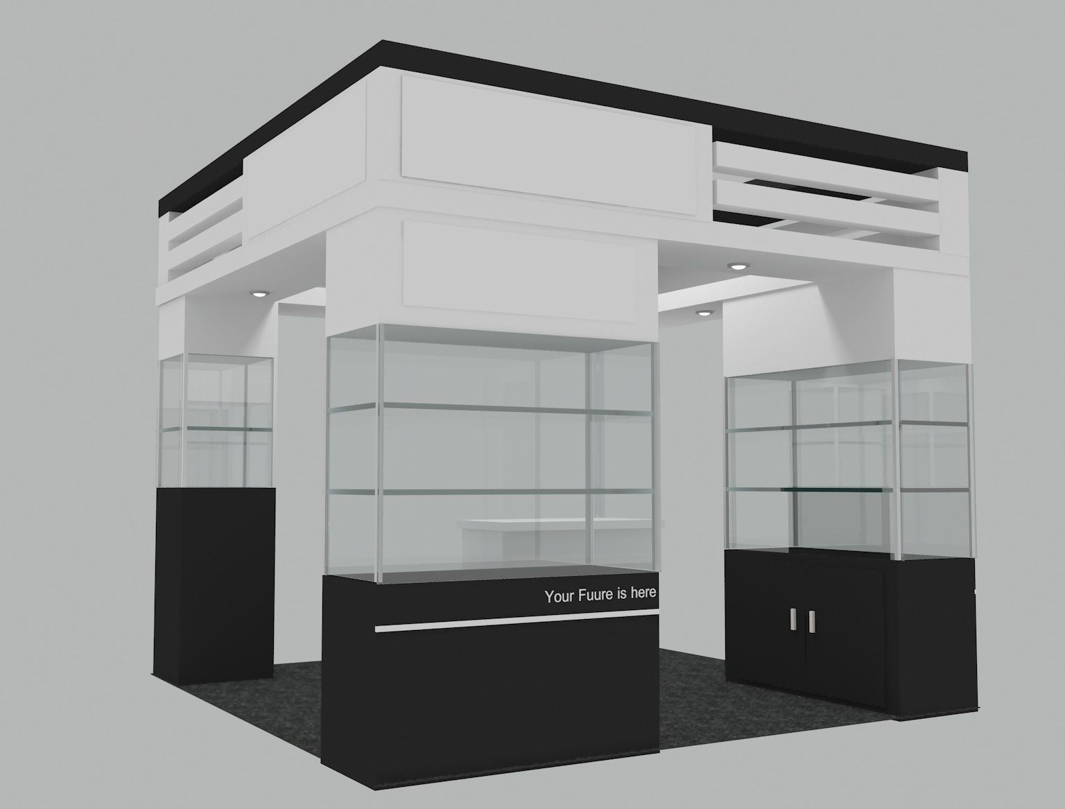 Exhibition Booth -3 x 3 m 3D model_2