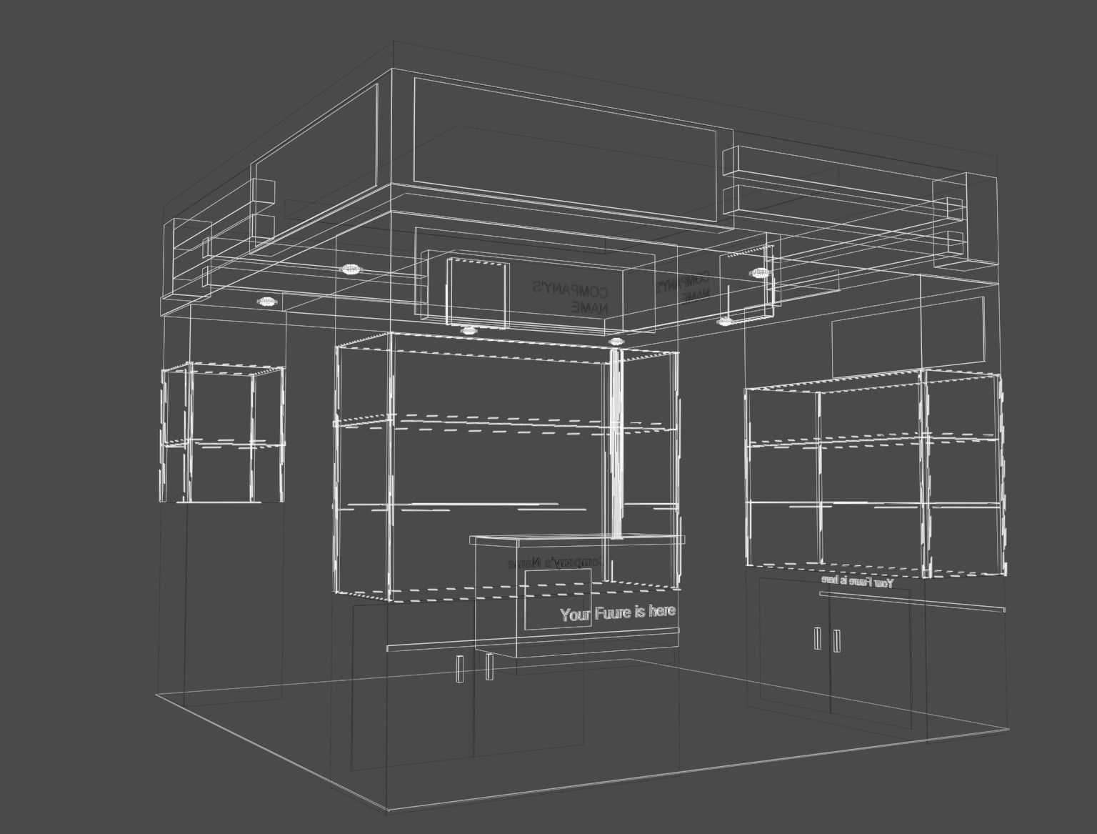 Exhibition Booth -3 x 3 m 3D model_1