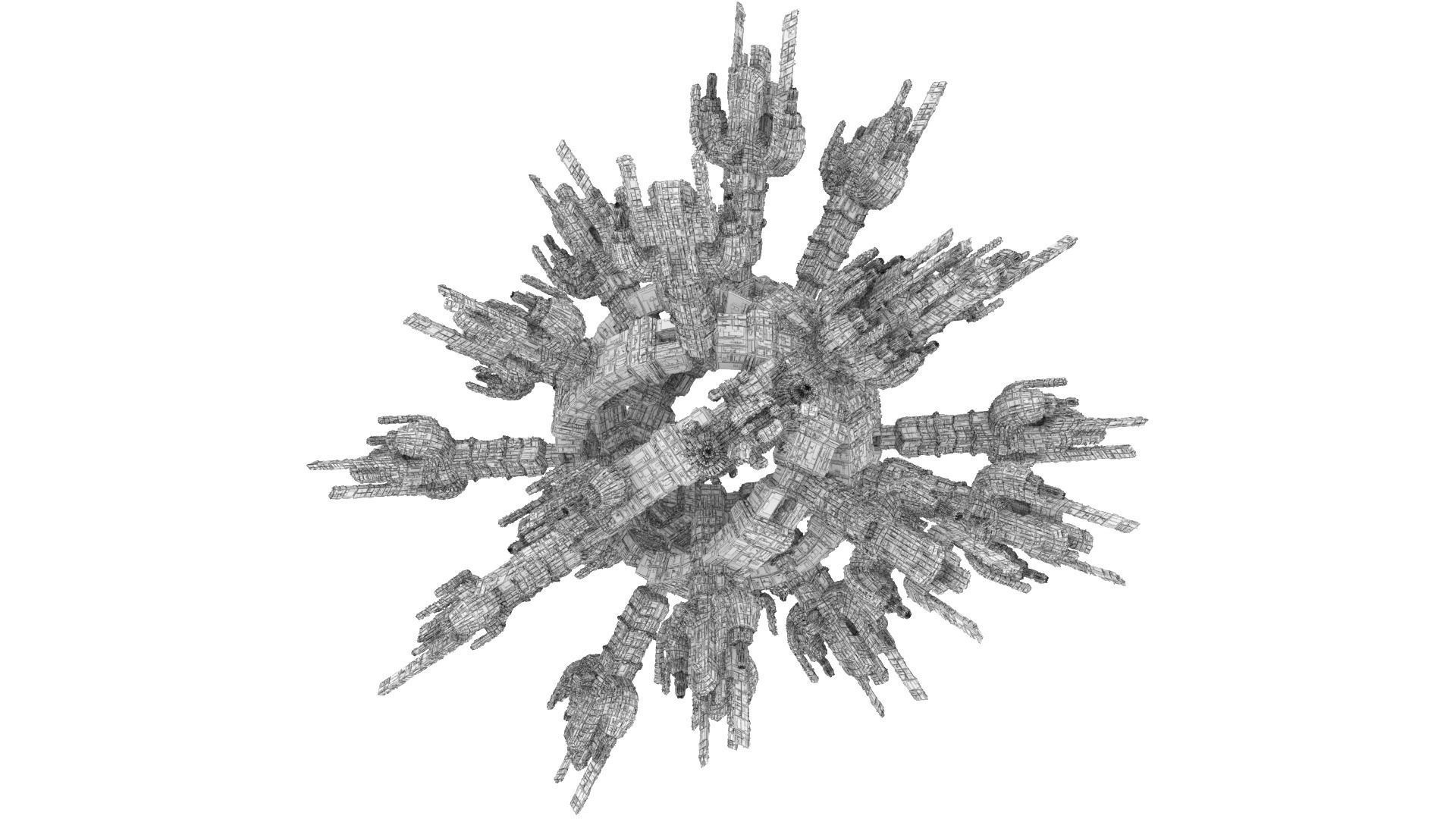 Sci-Fi Outer Space Base Center 3D model_6