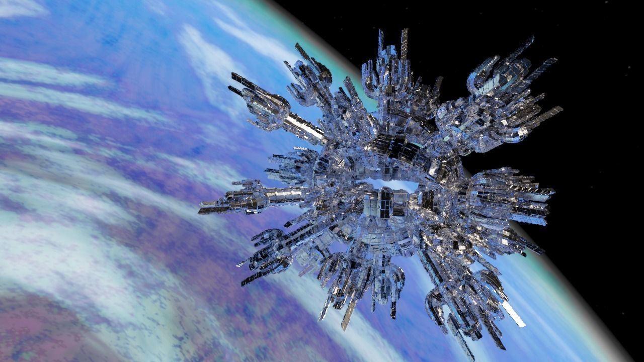 Sci-Fi Outer Space Base Center 3D model_2