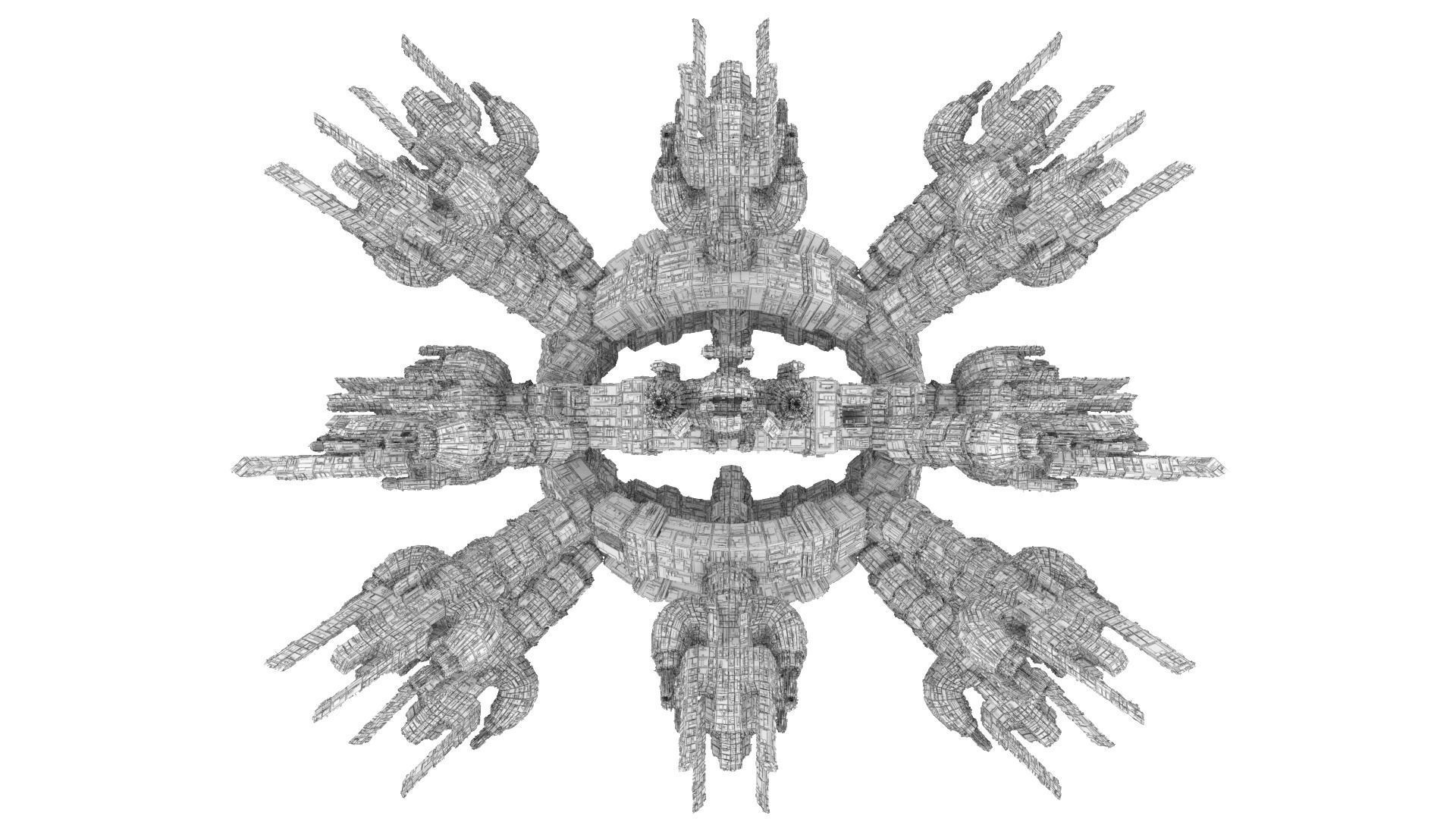 Sci-Fi Outer Space Base Center 3D model_5