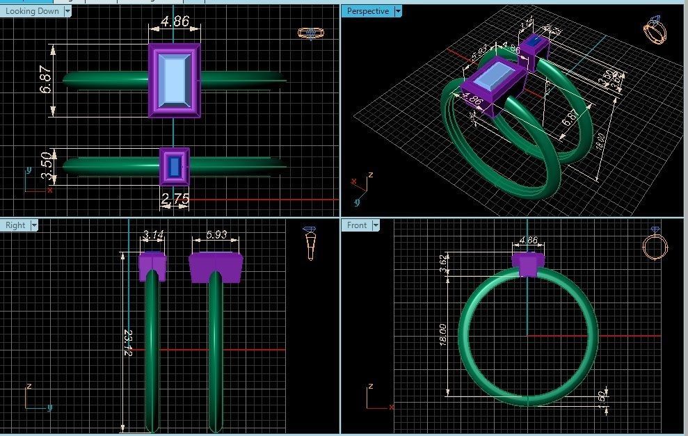 Rings collection 3D Print 3D print model 3D model four differ... _3