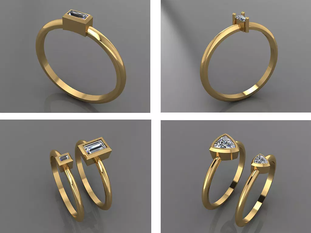 Rings collection 3D Print 3D print model 3D model four differ... _0