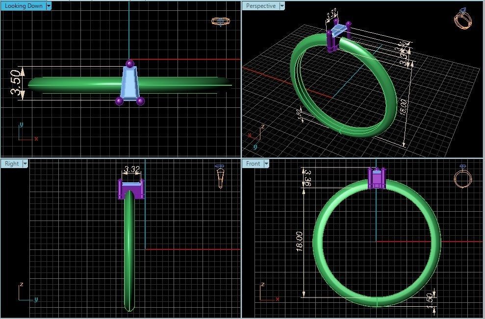 Rings collection 3D Print 3D print model 3D model four differ... _2