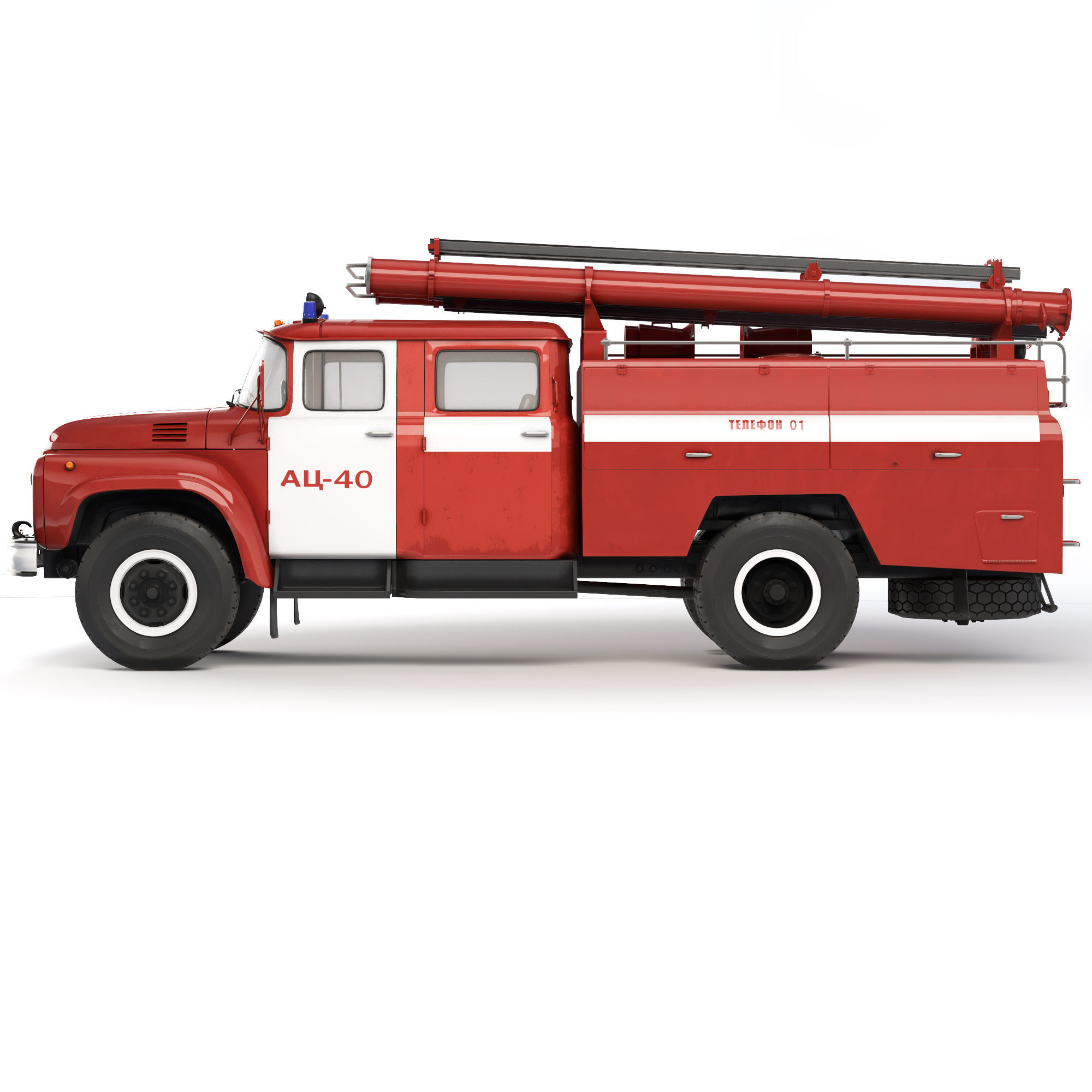 ZiL 130 AC-40 fire truck 1978 3D model_7
