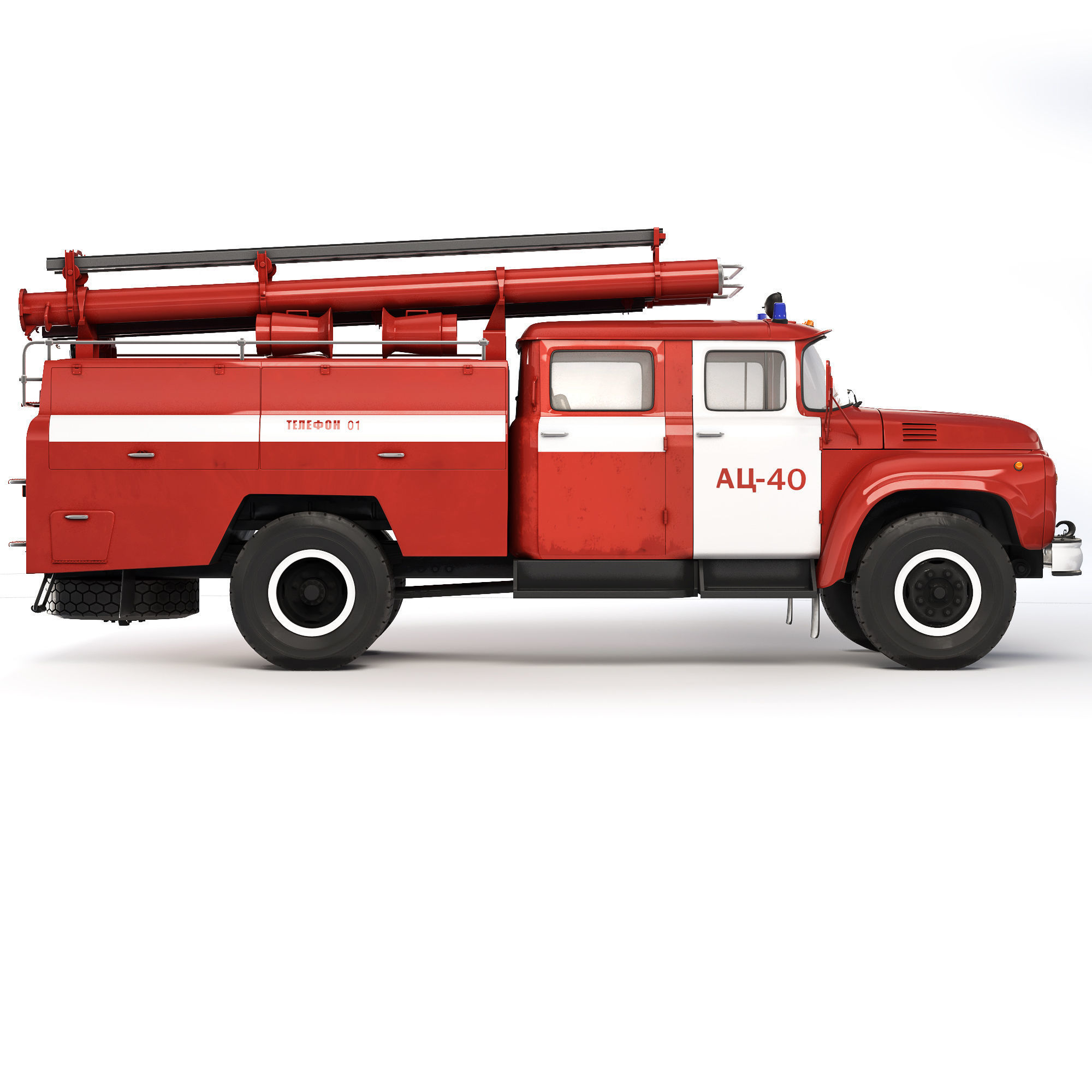 ZiL 130 AC-40 fire truck 1978 3D model_10