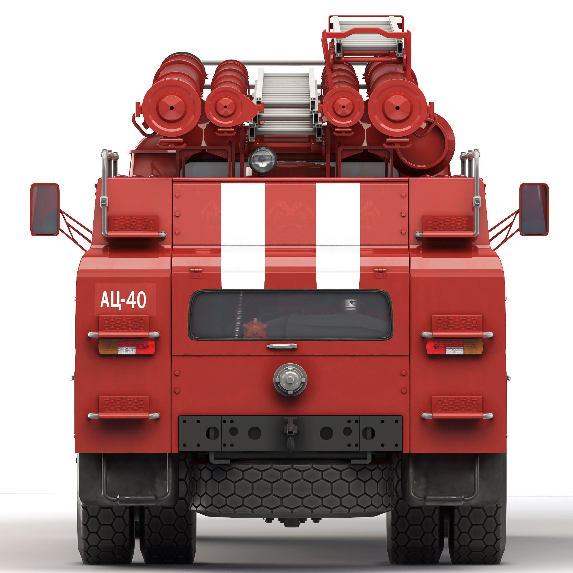 ZiL 130 AC-40 fire truck 1978 3D model_9