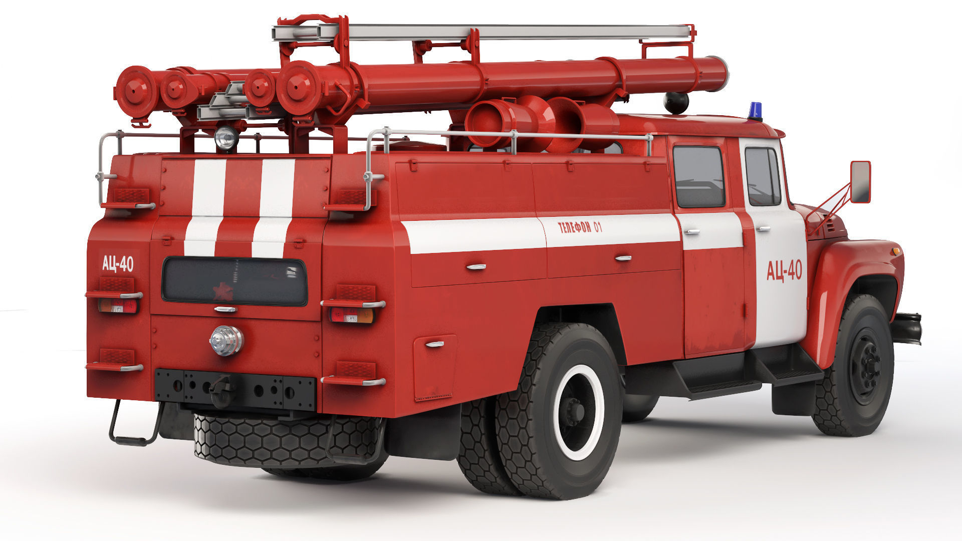 ZiL 130 AC-40 fire truck 1978 3D model_1