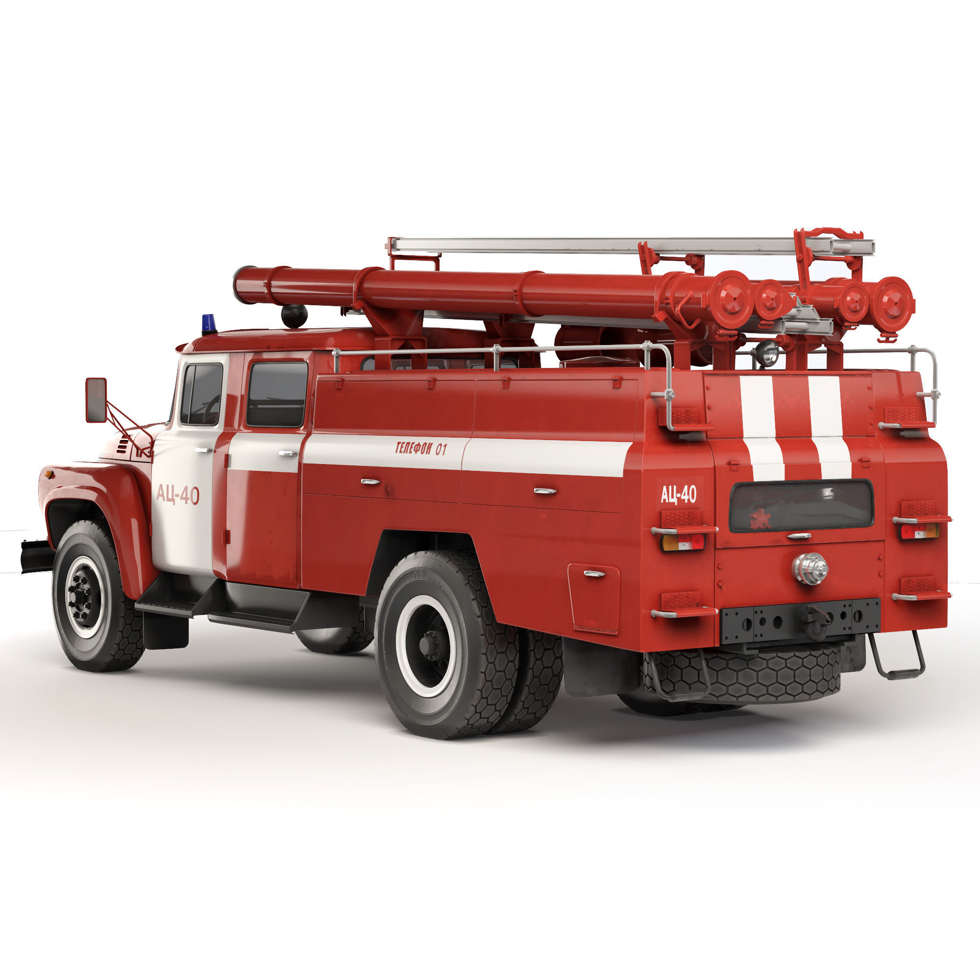 ZiL 130 AC-40 fire truck 1978 3D model_8