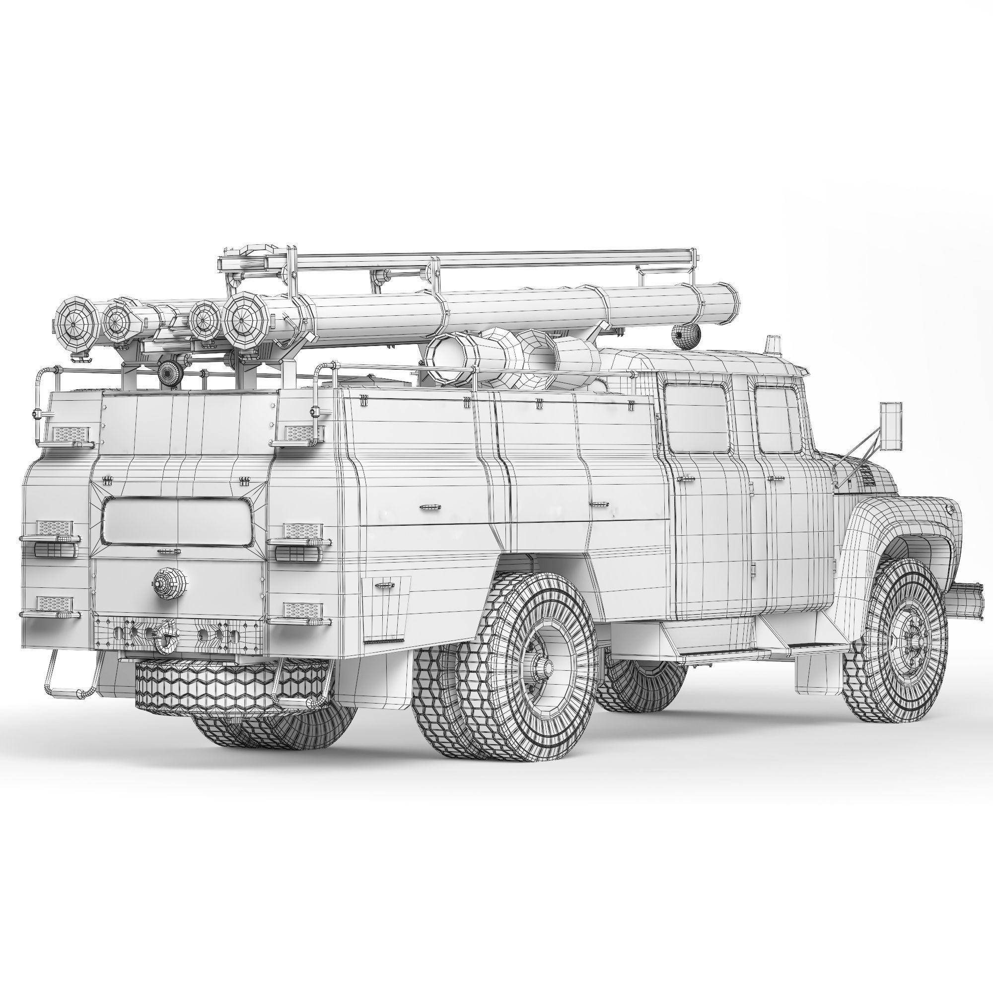 ZiL 130 AC-40 fire truck 1978 3D model_5