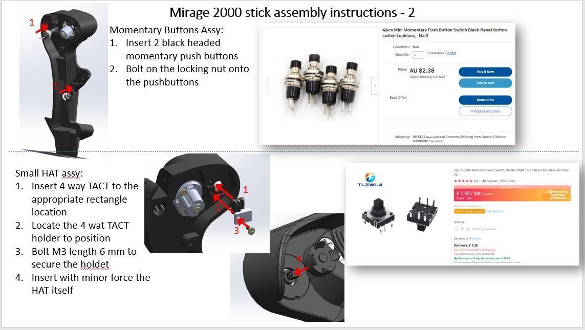 Mirage 2000 stick for simulation with all buttons and switches 3D print model_10