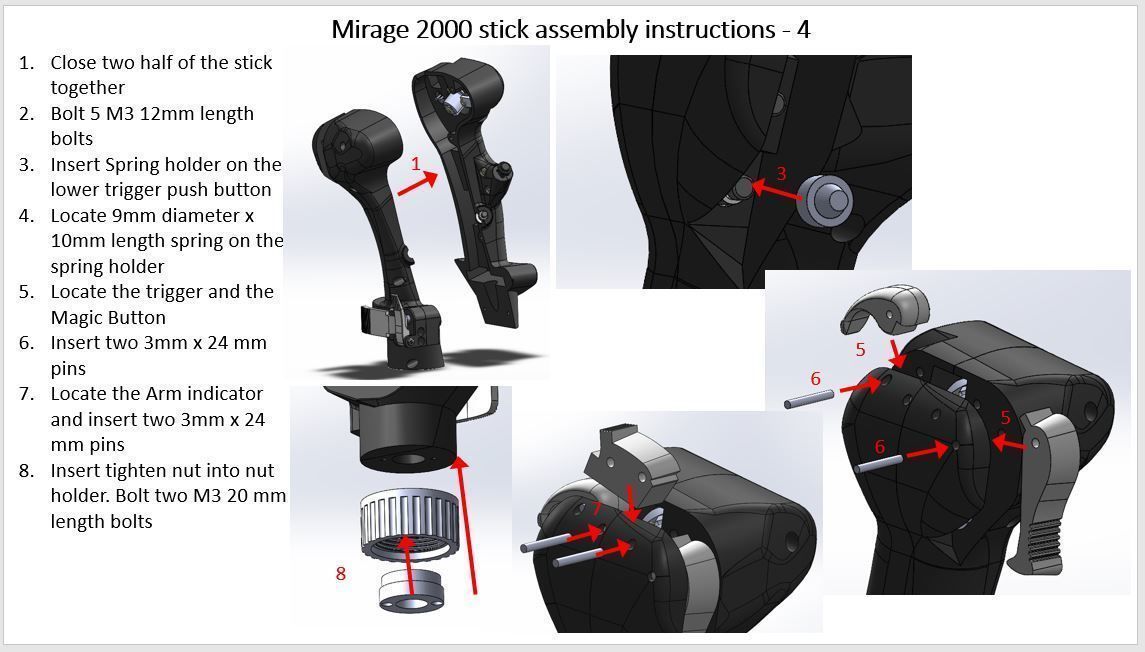 Mirage 2000 stick for simulation with all buttons and switches 3D print model_12