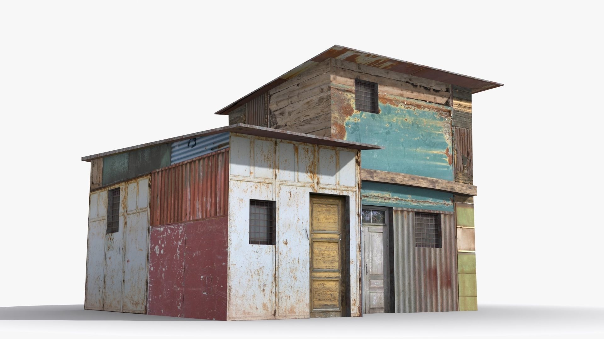 Slum x18 Low-poly 3D model_2
