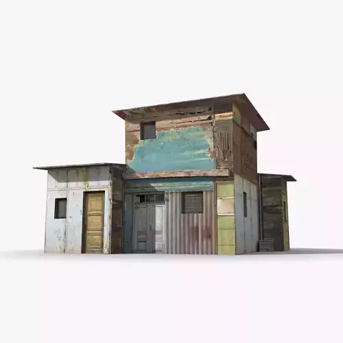 Slum x18 Low-poly 3D model