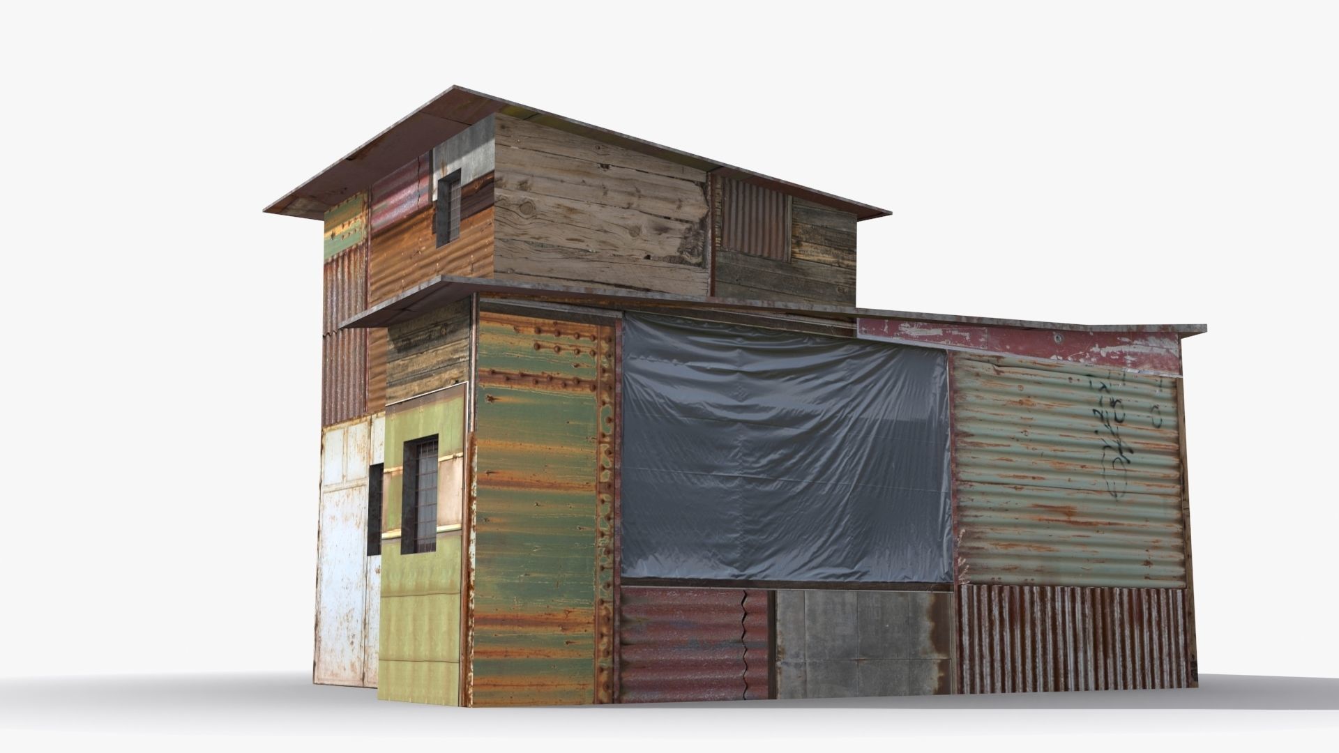 Slum x18 Low-poly 3D model_5