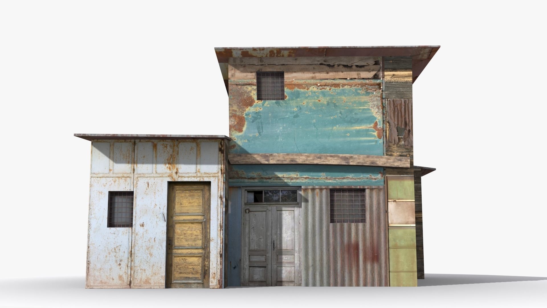 Slum x18 Low-poly 3D model_1