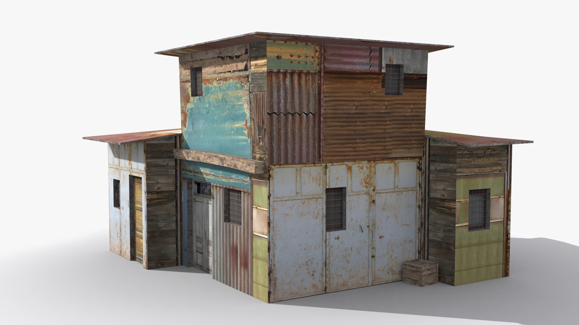 Slum x18 Low-poly 3D model_4