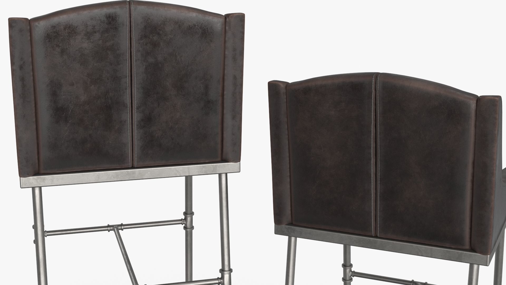 High and Low Bar Stool Low-poly 3D model_17