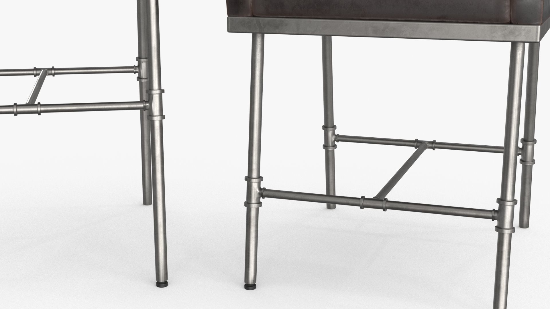 High and Low Bar Stool Low-poly 3D model_16