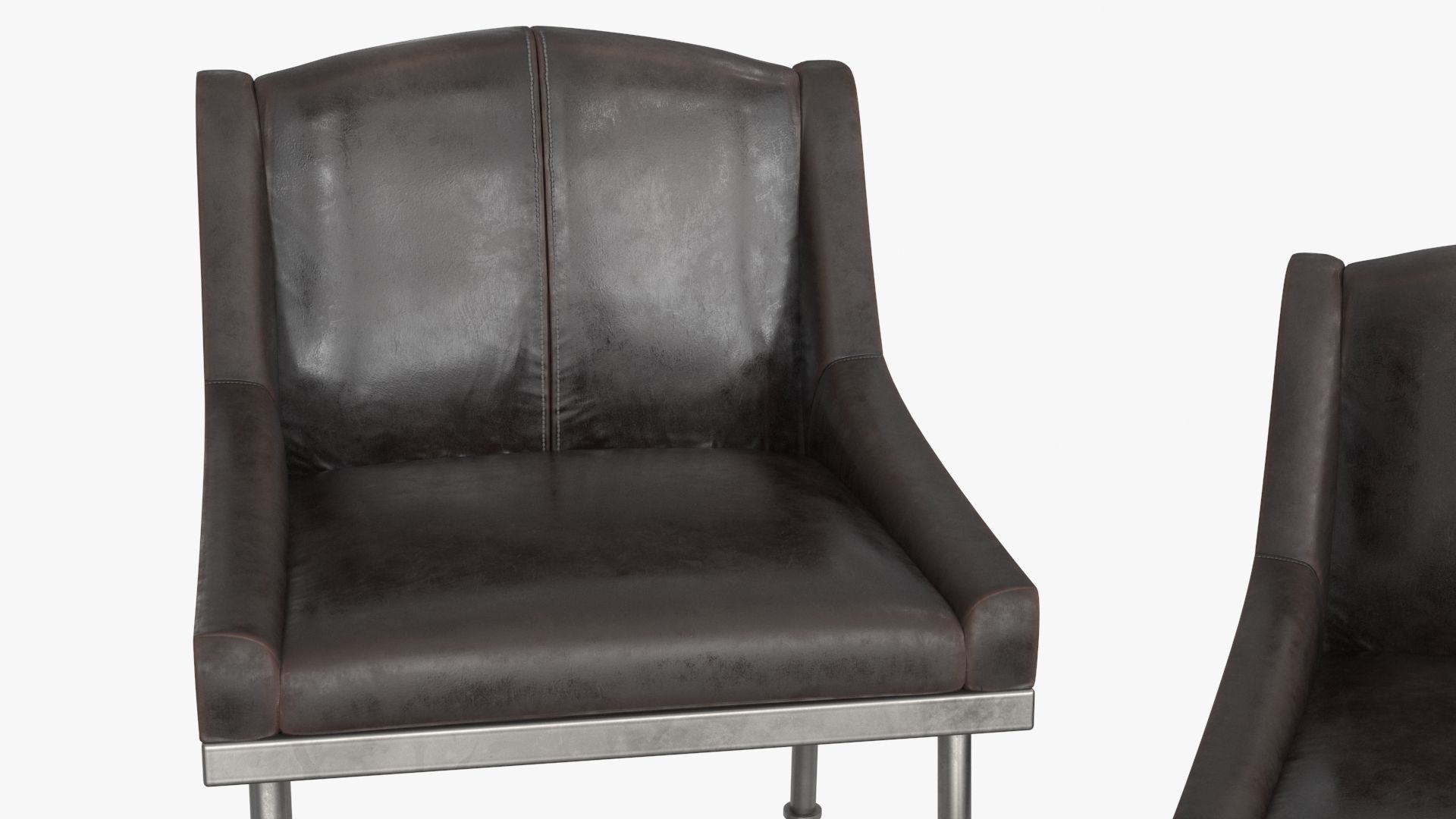 High and Low Bar Stool Low-poly 3D model_15