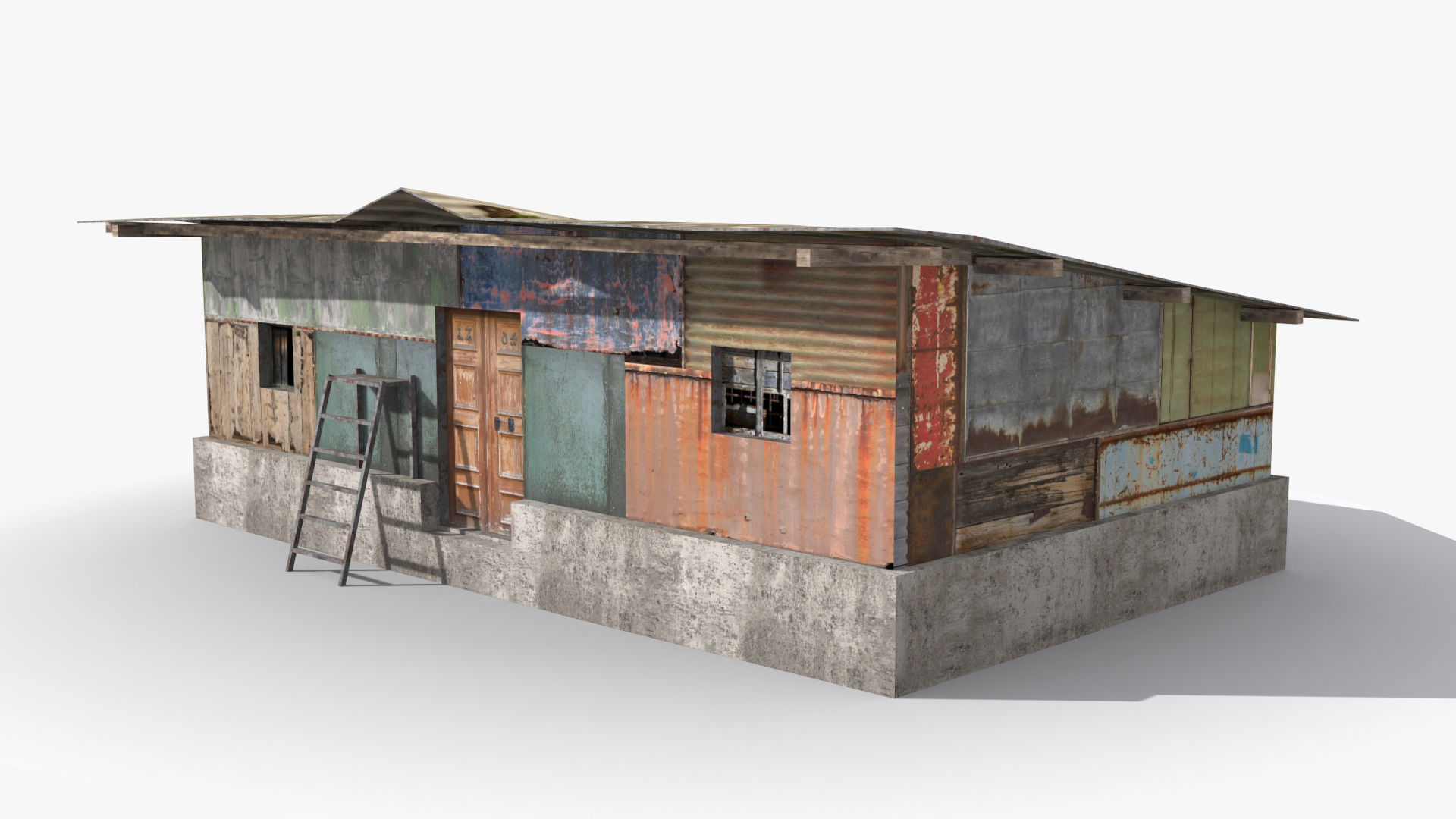Slum x19 Low-poly 3D model_3